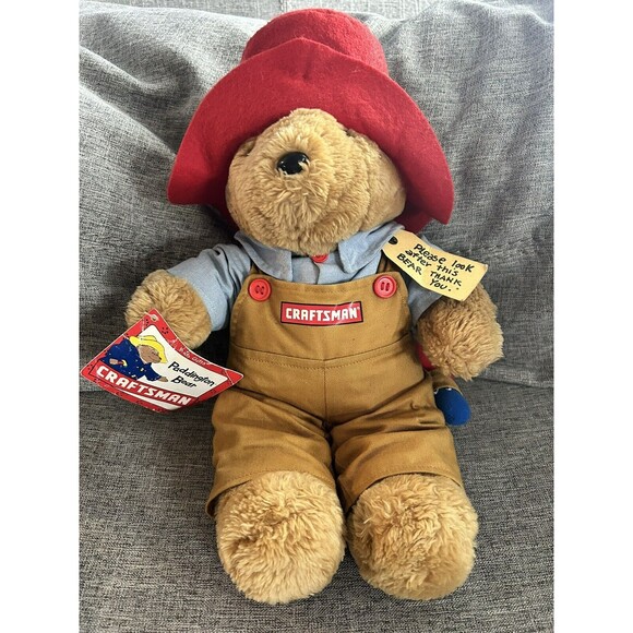 Paddington Bear Craftsman Series 15 Inch Plush Work Shirt Overalls Hammer 1995 - Picture 1 of 7